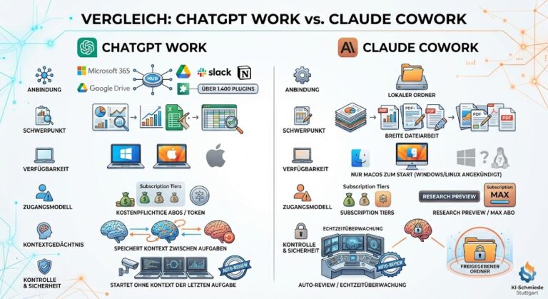 ChatGPT Work und Claude Cowork im Vergleich